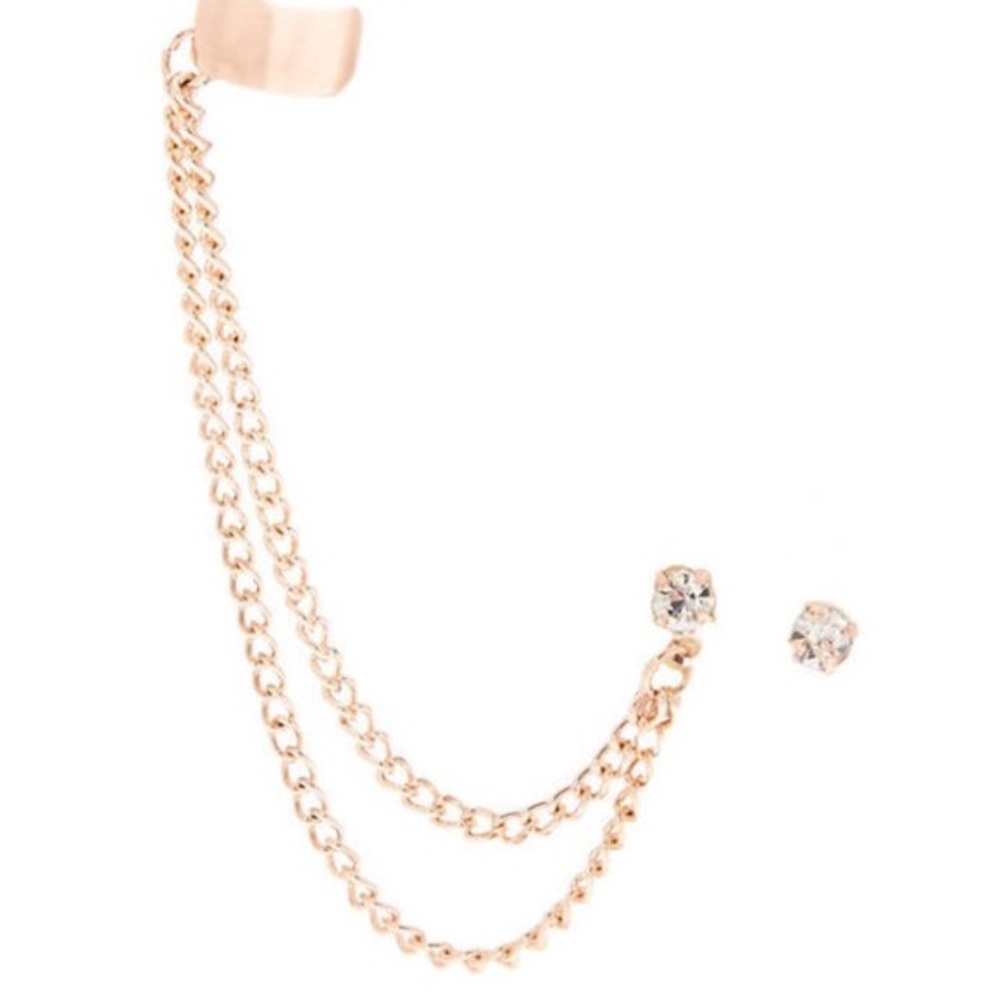 Rose gold & marble connector earrings